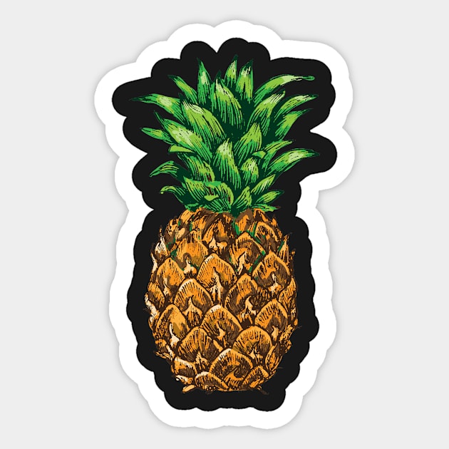 Tropical Summer Pineapple Sticker by bluerockproducts